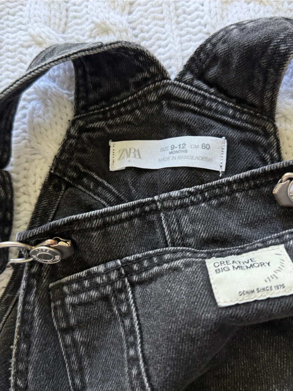 Zara - Black Kids Denim Overalls